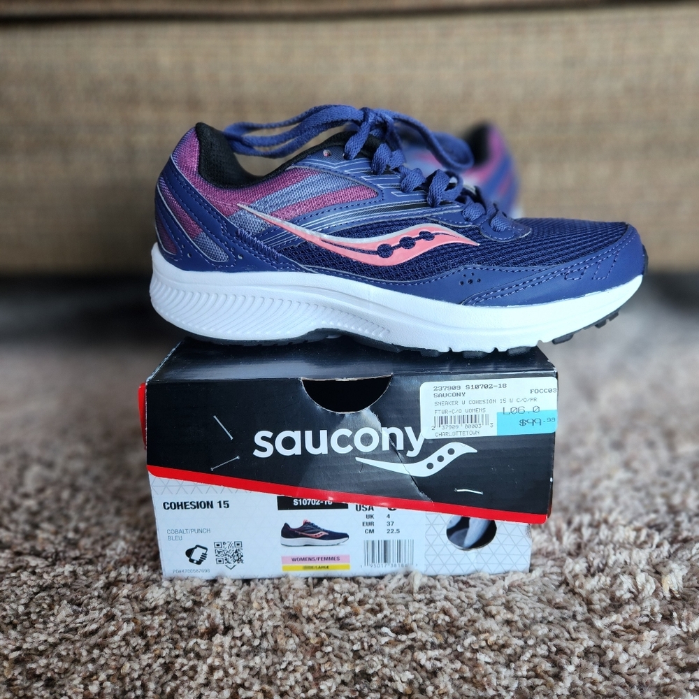 Saucony Women's Sneakers Cohesion 15 - Navy and Pink - Picture 2 of 4